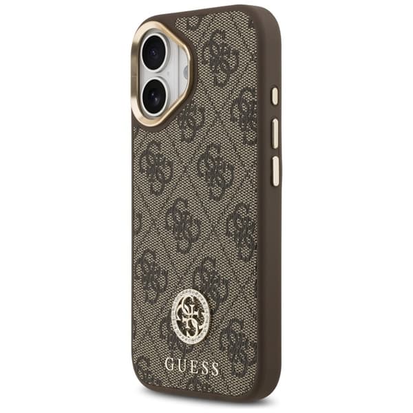 Guess Mobilskal till iPhone 17 MagSafe 4G Strass Logo & Big Strap Brun