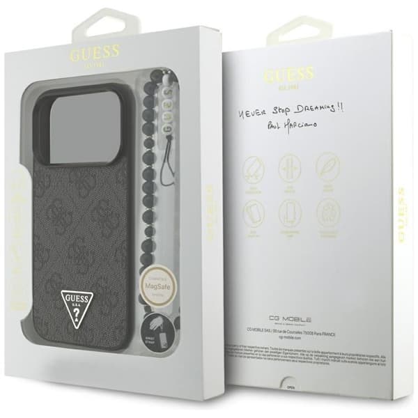 Guess Mobilskal till iPhone 17 Pro MagSafe 4G Strap Triangle Logo - Svart Svart