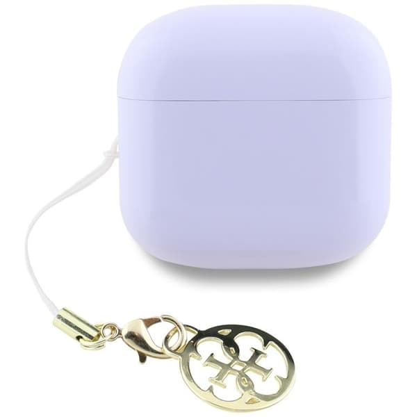 Guess TWS In-Ear Hörlurar Glossy Effect Printed Logo & Charm - Lavendel Lila