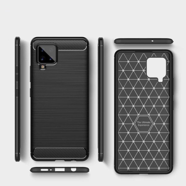 Carbon Fleksibelt TPU-cover til Samsung Galaxy A42 5G - Sort