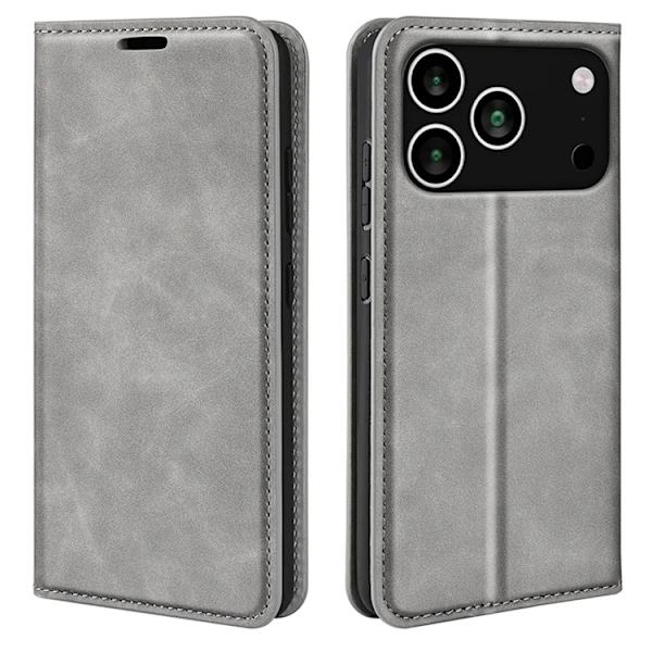iPhone 17 Pro Max Plånboksfodral Skin Touch - Grå Grå