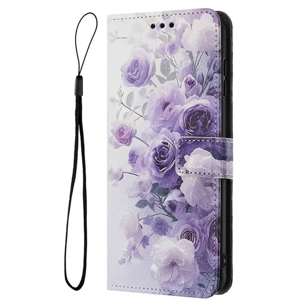 Sony Xperia 1 VII Konstläder Plånboksfodral Pattern Printing - Lila Rosa Lila