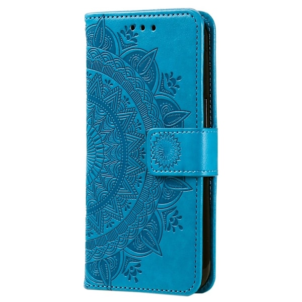 Galaxy A24 4G Plånboksfodral Imprinted Mandala Flower - Blå Blå