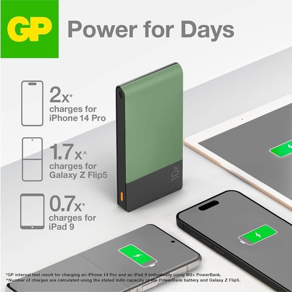 GP Powerbank M2+10000mAh Grøn