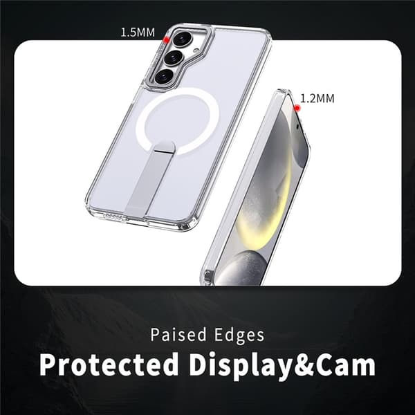 Mobilskal till Galaxy S25/S24 MagSafe Kickstativ Acrylic - Clear Transparent