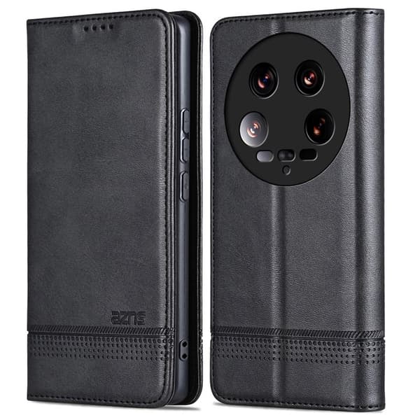 AZNS Xiaomi 14 Ultra Plånboksfodral Konstläder - Svart