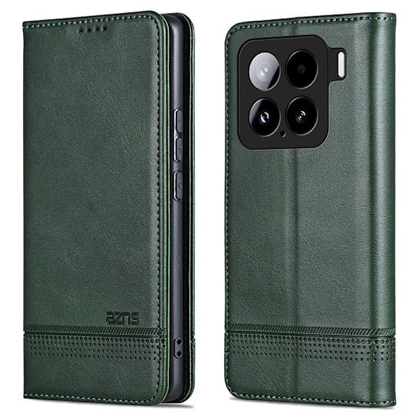 AZNS Xiaomi 15 Plånboksfodral Konstläder - Grön