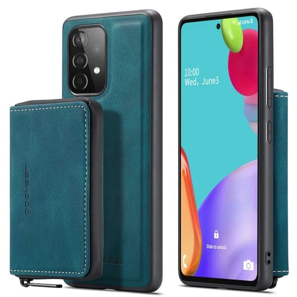 JEEHOOD Samsung Galaxy A53 5G Konstläder Plånboksfodral Magnetisk Blå
