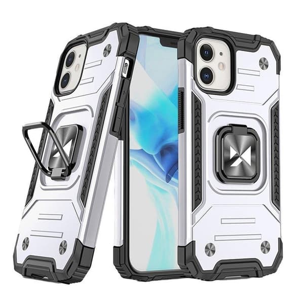 Wozinsky iPhone 14 -puhelimen kuori rengaspidikkeellä Armor - hopea Silver