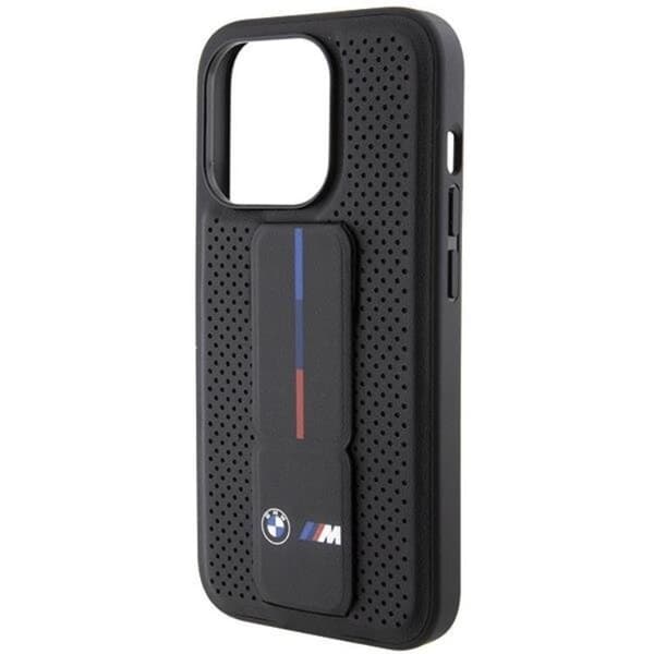 BMW-puhelinkotelo iPhone 15 Pro Grip Stand Smooth & Perforated Black