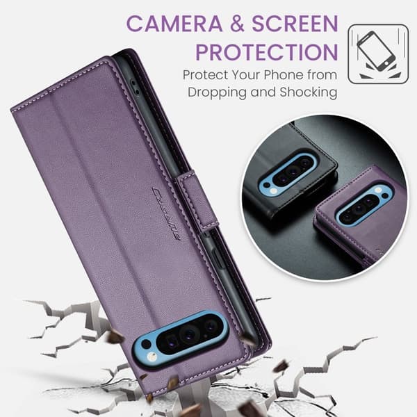 CASEME Plånboksfodral Konstläder för Google Pixel 9 Pro XL - Lila