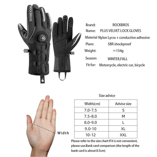 ROCKBROS Touchvantar Handskar Cykel Reflective MTB S212BK Svart