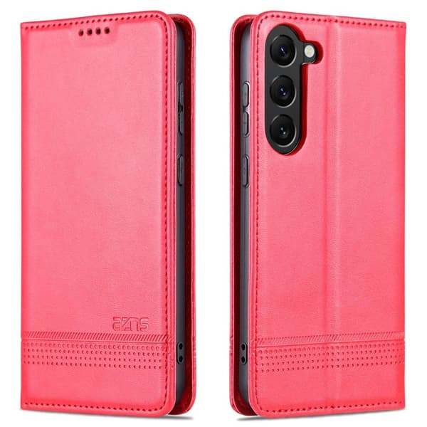 AZNS Samsung Galaxy S24+ Plånboksfodral Konstläder - Röd