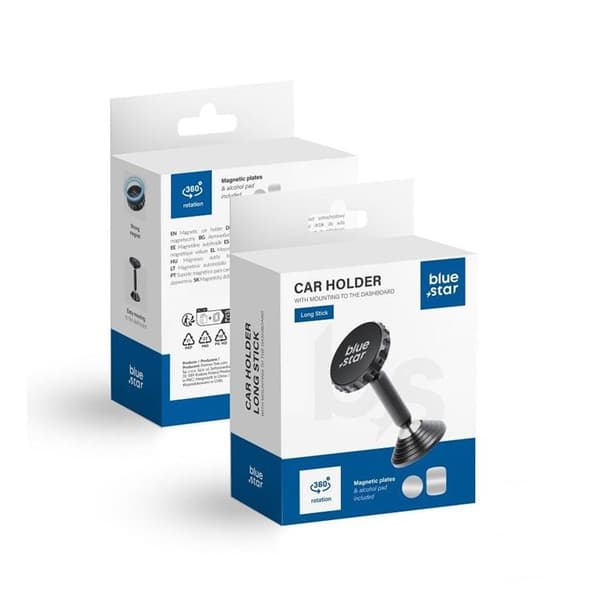 Blue Star Magnetisk Skrivebordsholder Lang Pind - Sort Black