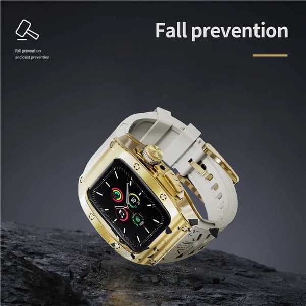 SHELLBOX Apple Watch SE (2022) 44mm Armband Silikon Metal - Vit Vit