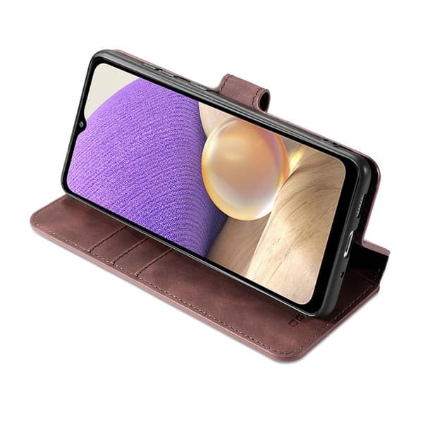 DG.MING Retro Plånboksfodral Konstläder för Samsung Galaxy A32 5G - Brun