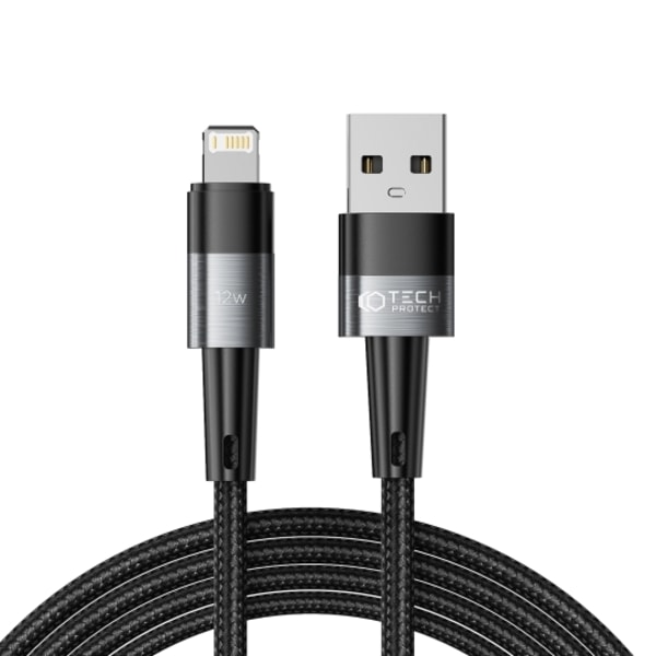 Tech-Protect USB-A till Lightning kabel Ultraboost 2m - Grå Vit