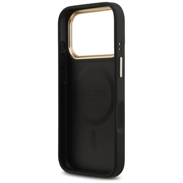 Guess Telefontaske til iPhone 17 Pro Magsafe Peony Hot Stamp - Sort Svart