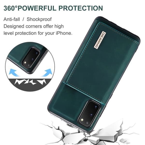 DG.MING 2-in-1 Plånboksfodral med Magnet för Samsung S20 - Grön