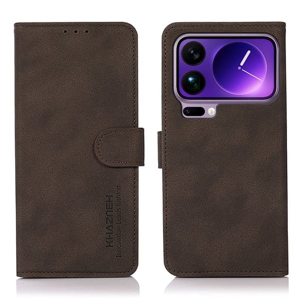 KHAZNEH Xiaomi 17 Pro Max Plånboksfodral Anti Scratch Konstläder - Brun