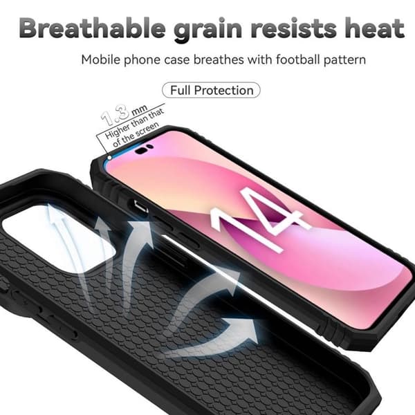 iPhone 14 Pro Cover Ringholder Kickstand - Sort Black