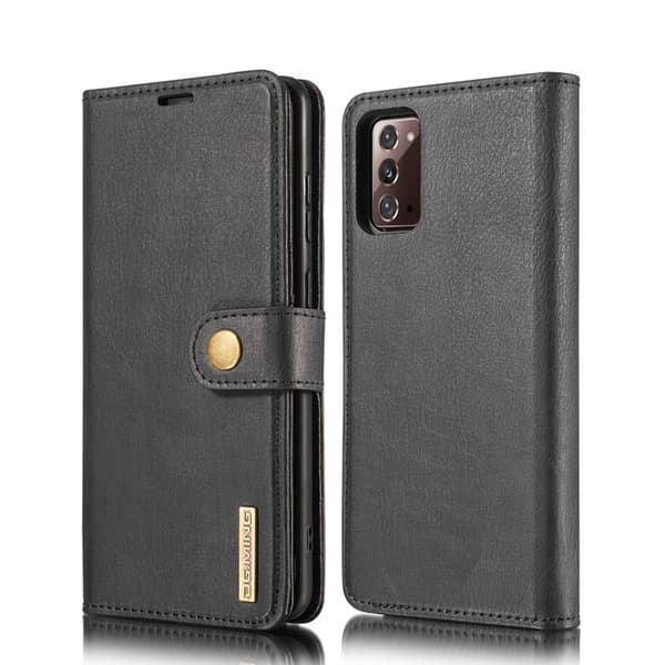 DG.MING Detachable 2-in-1 Back Cover + Äkta Läder Plånboksfodral Svart