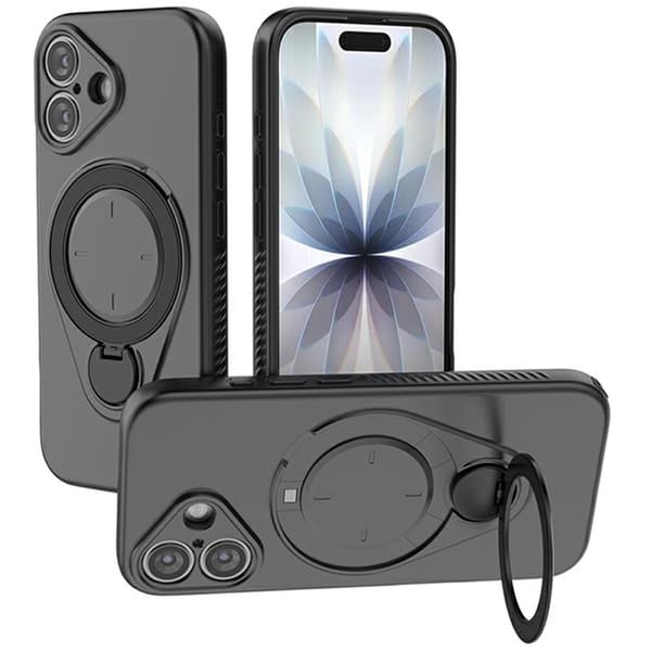 Mobilskal till iPhone 17 MagSafe Rotating Kickstand TPU PC Svart