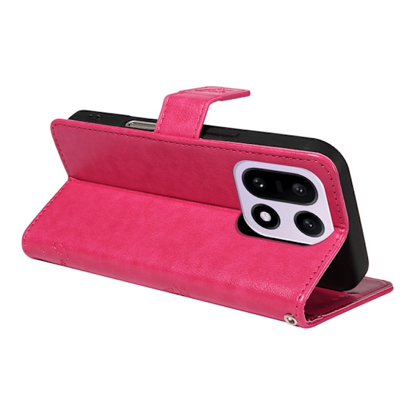 OnePlus 15 5G Plånboksfodral Cat Tree Pattern Konstläder Rosa