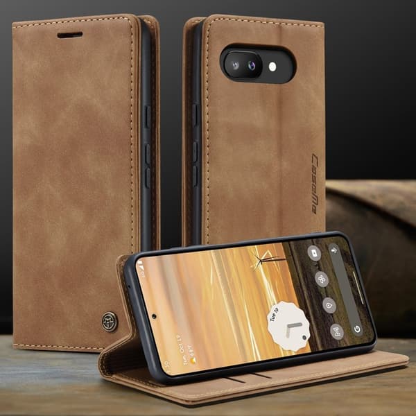 CASEME 013 Plånboksfodral för Google Pixel 9a - KonstLäder - Brun