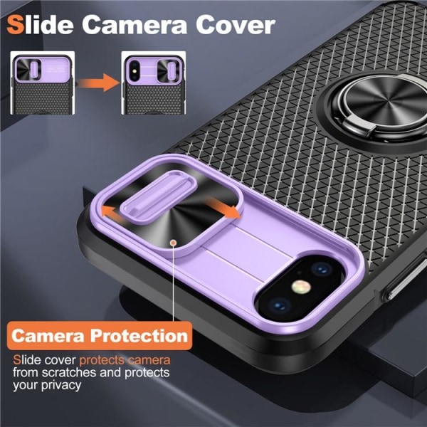 iPhone X/XS Mobilen suojarenkaan pidike -jalusta - violetti