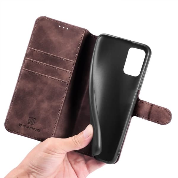 Dgming Retro Plånboksfodral till Samsung Galaxy A03s - Coffee Brun