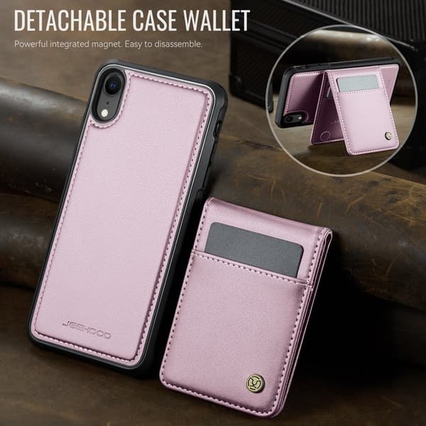 JEEHOOD J06 Mobilskal till iPhone XR Läder MagSafe RFID Skydd - Rosa