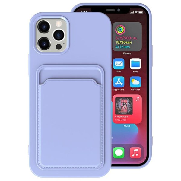 iPhone 15 Plus mobiilisuojuskorttipidike silikoni - vaalea violetti