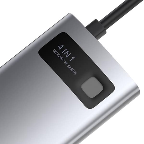 Baseus 4in1 Multifunktionell HUB USB-C 100 W - Grå