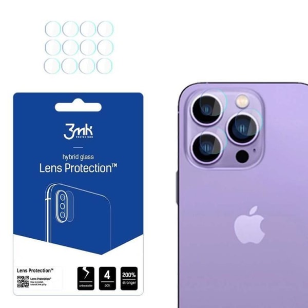 3MK iPhone 14 Pro Max/iPhone 14 Pro Kameralinsskydd i Härdat Gla