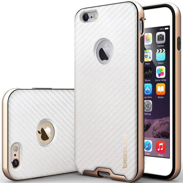 Caseology Bumper Frame Skal till Apple iPhone 6 / 6S  - Carbon V Vit