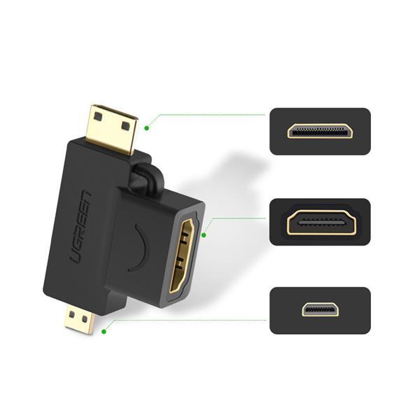 Ugreen Micro HDMI + Mini HDMI Adapteri - Musta Black