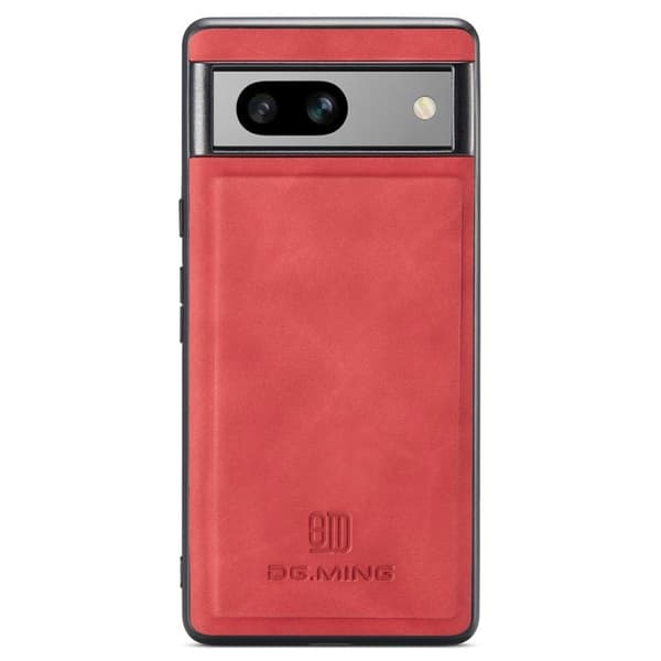 DG.MING Mobilskal till Google Pixel 8a Hybrid PU Läder+PC+TPU Röd