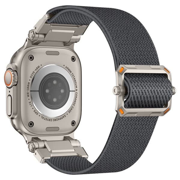 Apple Watch 42/44/45/46/49mm Armband Nylon - Grå Grå