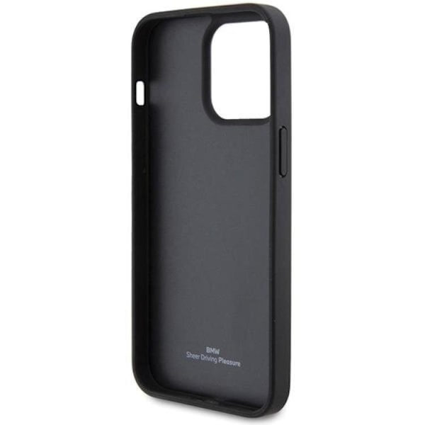 BMW iPhone 15 Pro Max Mobilskal Läder Diamond Pattern - Musta Black