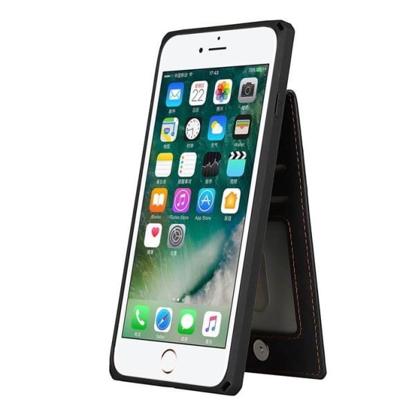 Cover med kortpladser til iPhone 7/8 Plus - Sort Black