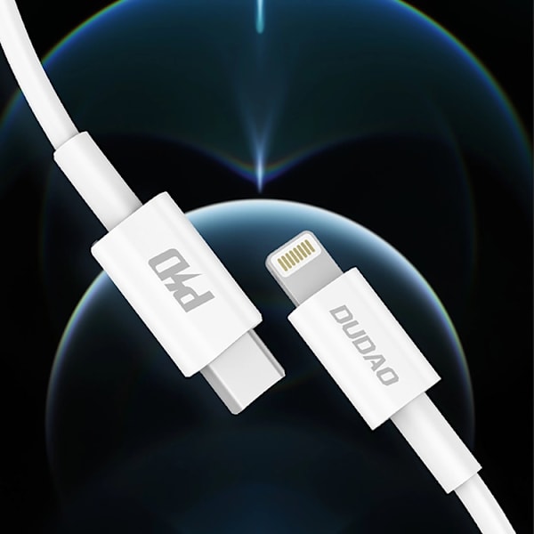 Dudao L6X USB-C - Lightning PD 20W 1m Kabel - Vit Vit