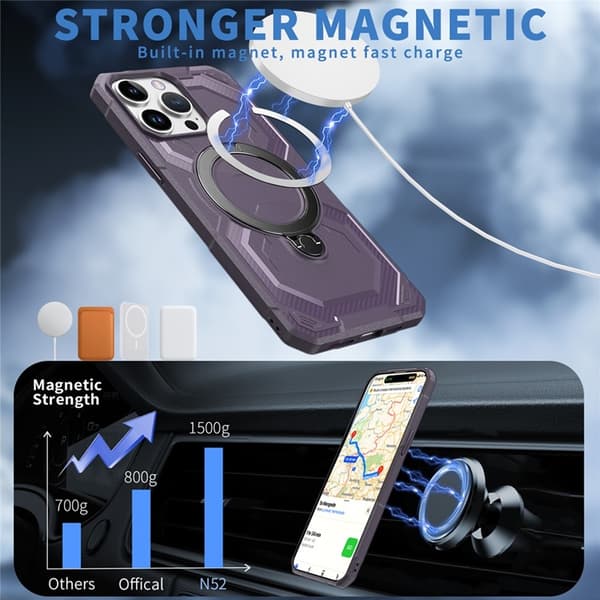 Mobilskal till iPhone 14 Pro Max MagSafe Kickstand TPU + PC Lila