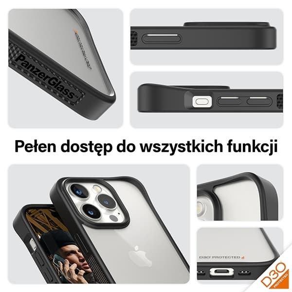 PanzerGlass iPhone 15 Pro D3O Militær 2x Sort