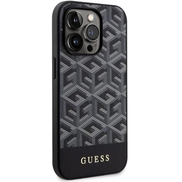 Guess iPhone 14 Pro Max Mobilskal MagSafe GCube Stripes - Sort Black
