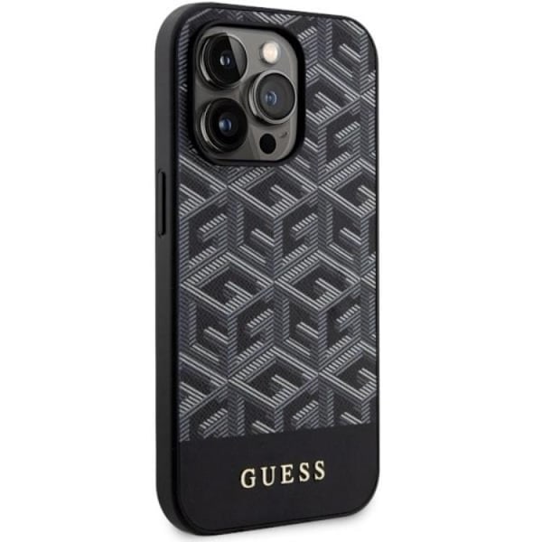 Guess iPhone 14 Pro Max Mobilskal MagSafe GCube Stripes - Svart Svart