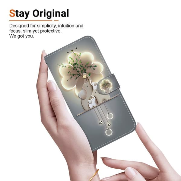 Plånboksfodral för Samsung Galaxy S26 Plus Mönstertryckt Konstläder Elefanter