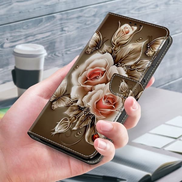 Samsung Galaxy S26 Plus Plånboksfodral Ställning Konstläder - Brun Rosé