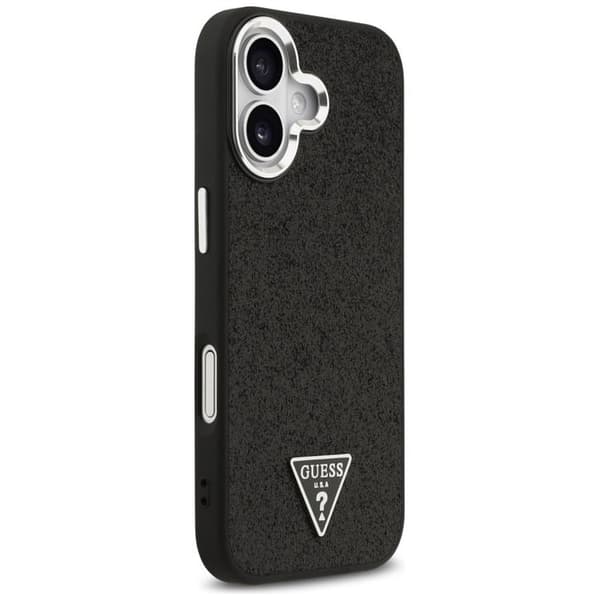 Guess Telefontaske til iPhone 17 MagSafe Glitter Triangle Logo - Sort Svart