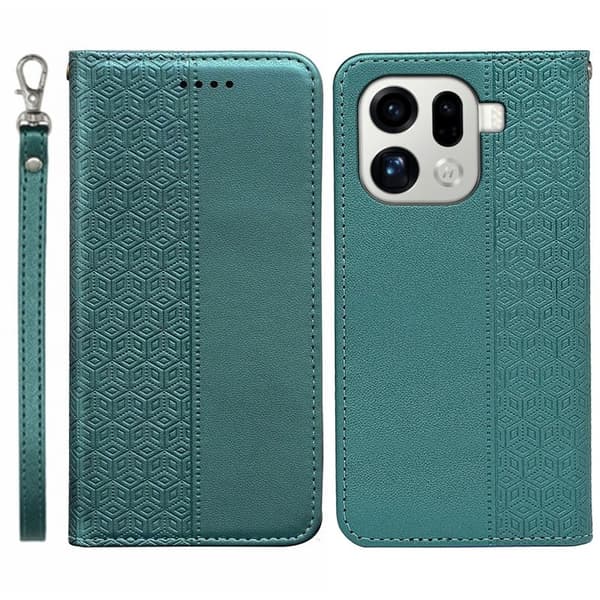 Oppo Find X9 Pro 5G Plånboksfodral Konstläder Mönstrad - Grön